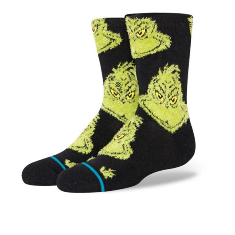 Stance X The Grinch Mean One Kids Crew Socks Black